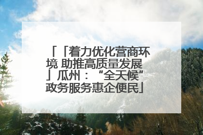 「着力优化营商环境 助推高质量发展」瓜州：“全天候”政务服务惠企便民