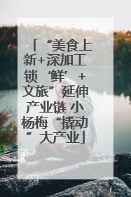 “美食上新+深加工锁‘鲜’+文旅”延伸产业链 小杨梅“撬动”大产业