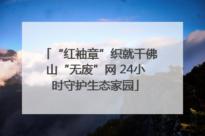 “红袖章”织就千佛山“无废”网 24小时守护生态家园