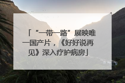 “一带一路”展映唯一国产片，《好好说再见》深入疗护病房