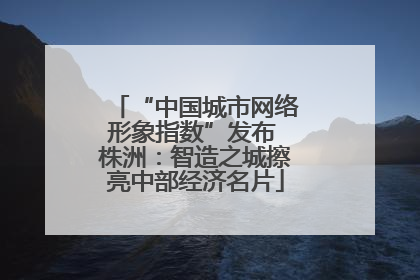 “中国城市网络形象指数”发布 株洲：智造之城擦亮中部经济名片