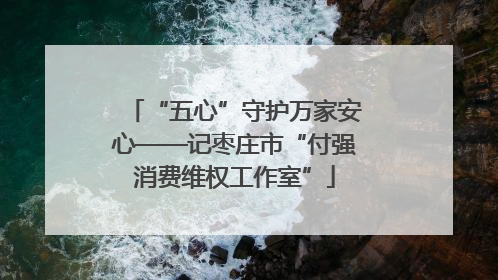 “五心”守护万家安心——记枣庄市“付强消费维权工作室”