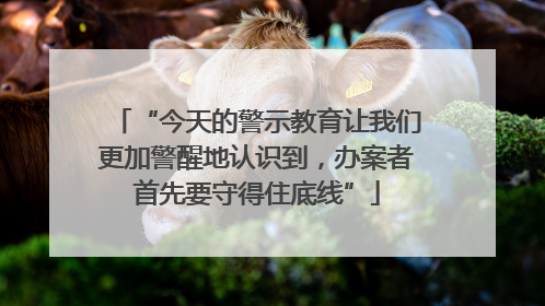 “今天的警示教育让我们更加警醒地认识到，办案者首先要守得住底线”