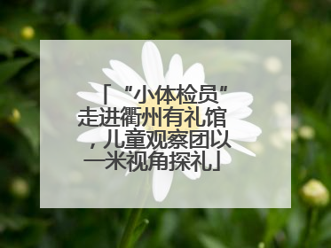 “小体检员”走进衢州有礼馆，儿童观察团以一米视角探礼