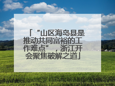 “山区海岛县是推动共同富裕的工作难点”，浙江开会聚焦破解之道