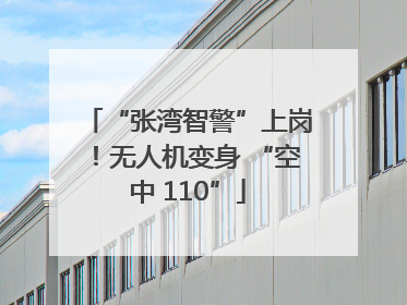 “张湾智警”上岗！无人机变身 “空中 110”