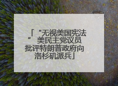 “无视美国宪法” 美民主党议员批评特朗普政府向洛杉矶派兵