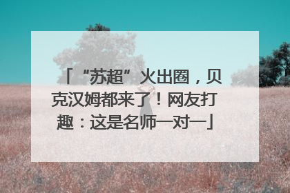 “苏超”火出圈，贝克汉姆都来了！网友打趣：这是名师一对一