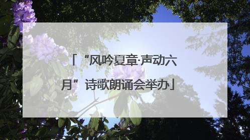 “风吟夏章·声动六月”诗歌朗诵会举办