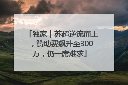 独家｜苏超逆流而上，赞助费飙升至300万，仍一席难求