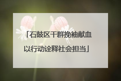 石鼓区干群挽袖献血 以行动诠释社会担当