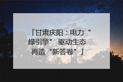 甘肃庆阳：电力“绿引擎” 驱动生态再造“新答卷”