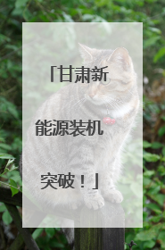 甘肃新能源装机突破！