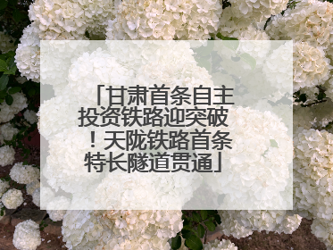 甘肃首条自主投资铁路迎突破！天陇铁路首条特长隧道贯通