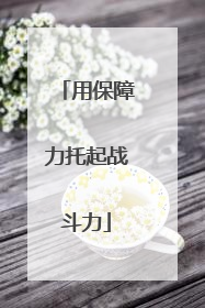 用保障力托起战斗力