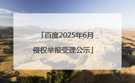 百度2025年6月侵权举报受理公示