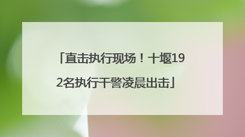 直击执行现场！十堰192名执行干警凌晨出击