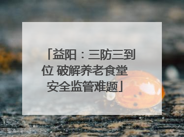 益阳：三防三到位 破解养老食堂安全监管难题