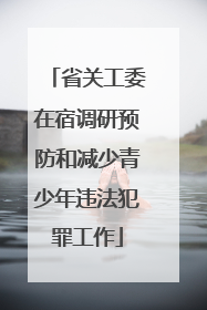 省关工委在宿调研预防和减少青少年违法犯罪工作