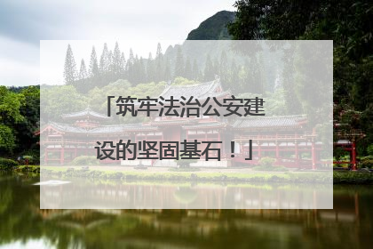 筑牢法治公安建设的坚固基石！