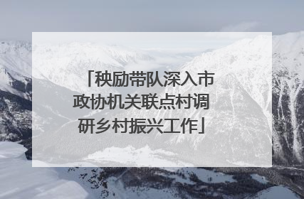 秧励带队深入市政协机关联点村调研乡村振兴工作