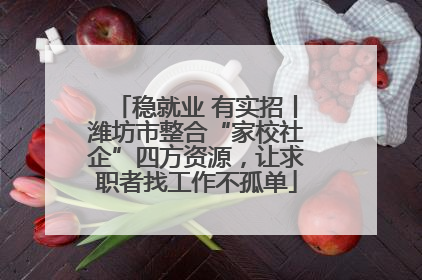 稳就业 有实招丨潍坊市整合“家校社企”四方资源，让求职者找工作不孤单