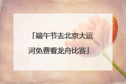 端午节去北京大运河免费看龙舟比赛