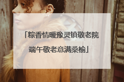 粽香情暖豫灵镇敬老院 端午敬老意满桑榆