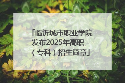 临沂城市职业学院发布2025年高职（专科）招生简章