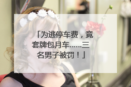 为逃停车费，竟套牌包月车……三名男子被罚！