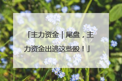 主力资金｜尾盘，主力资金出逃这些股！