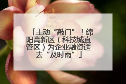 主动“敲门”！绵阳高新区（科技城直管区）为企业融资送去“及时雨”