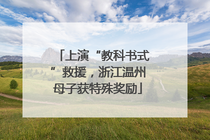 上演“教科书式”救援，浙江温州母子获特殊奖励