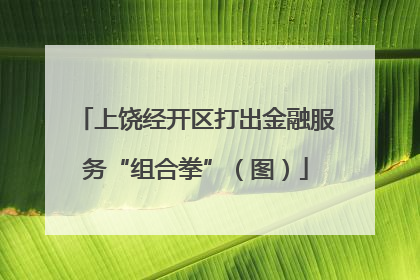 上饶经开区打出金融服务“组合拳”（图）