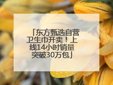 东方甄选自营卫生巾开卖！上线14小时销量突破30万包