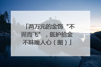 两万元的金饰“不翼而飞”，医护拾金不昧暖人心（图）