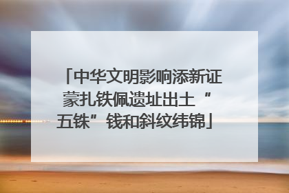 中华文明影响添新证 蒙扎铁佩遗址出土“五铢”钱和斜纹纬锦