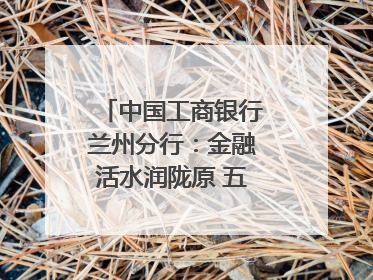 中国工商银行兰州分行：金融活水润陇原 五大篇章谱新篇