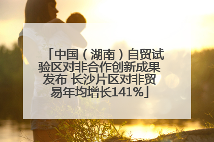 中国（湖南）自贸试验区对非合作创新成果发布 长沙片区对非贸易年均增长141%