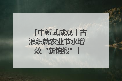 中新武威观｜古浪织就农业节水增效“新锦缎”
