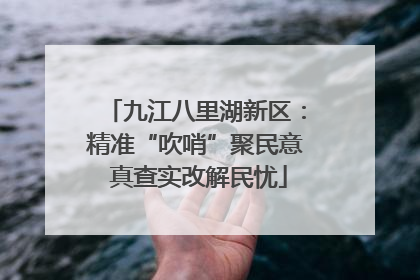 九江八里湖新区：精准“吹哨”聚民意 真查实改解民忧