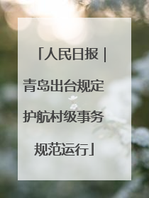 人民日报｜青岛出台规定护航村级事务规范运行