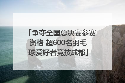 争夺全国总决赛参赛资格 超600名羽毛球爱好者竞技成都