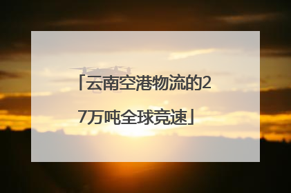 云南空港物流的27万吨全球竞速