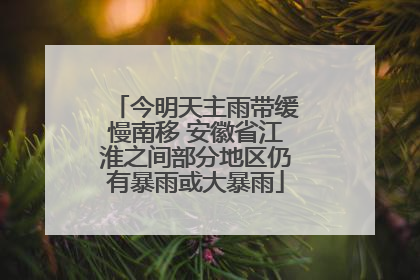 今明天主雨带缓慢南移 安徽省江淮之间部分地区仍有暴雨或大暴雨