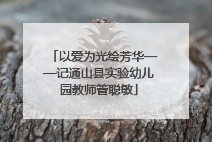 以爱为光绘芳华——记通山县实验幼儿园教师管聪敏
