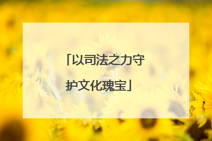 以司法之力守护文化瑰宝