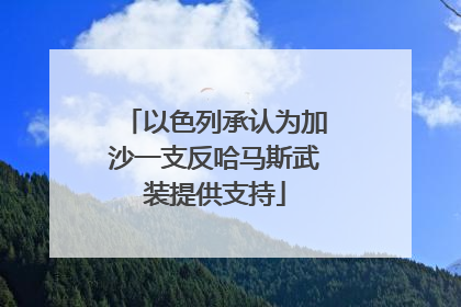以色列承认为加沙一支反哈马斯武装提供支持