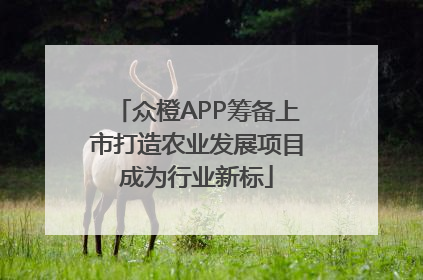 众橙APP筹备上市打造农业发展项目成为行业新标