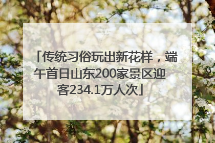 传统习俗玩出新花样，端午首日山东200家景区迎客234.1万人次